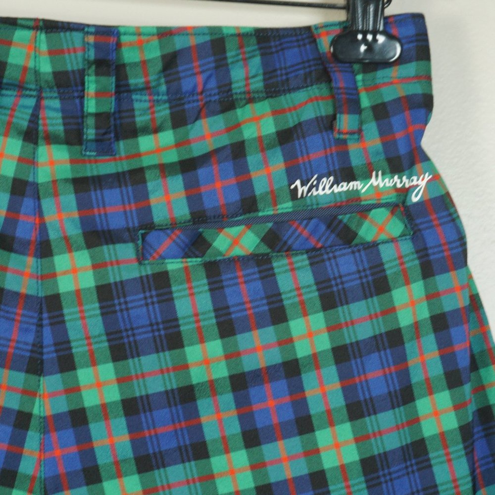 William Murray Tartan Straight Fit Golf Shorts